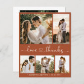 Budget Terracottaスクリプト結婚のサンキューカード (正面/裏面)