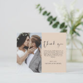 Budget Terracotta'結婚s Thank Youフォトカード (スタンド正面)