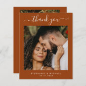 BUDGET Terracotta 2写真結婚のサンキューカード (正面/裏面)