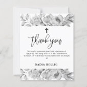 Budget Thank You Funeral Cross Memorial Card (正面)
