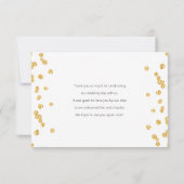 BUDGET Thank You Insert金ゴールドグリッター ノートカード (裏面)