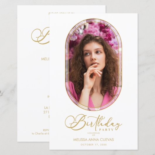 BUDGET Trendy Modern Oval Fake Golden Custom Photo (正面/裏面)