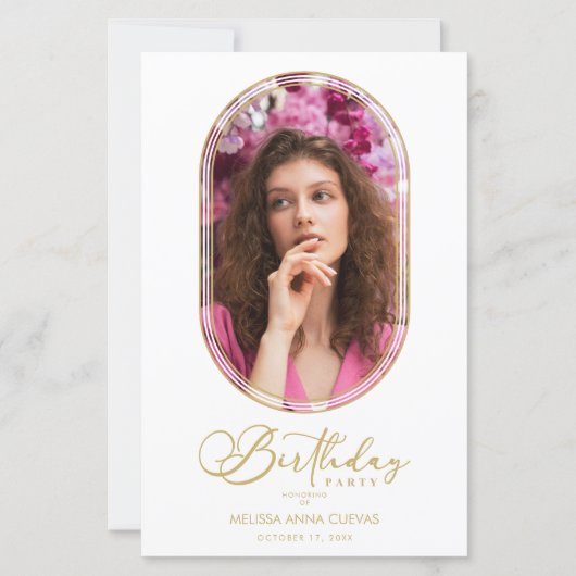 BUDGET Trendy Modern Oval Fake Golden Custom Photo (正面)