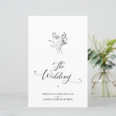 Budget Trendy Wildflowers Wedding Black & White (スタンド正面)