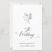 Budget Trendy Wildflowers Wedding Black & White (正面)