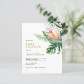 Budget Tropical Greenery Baby Shower Invitation (スタンド正面)