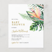 Budget Tropical Greenery Baby Shower Invitation (正面)