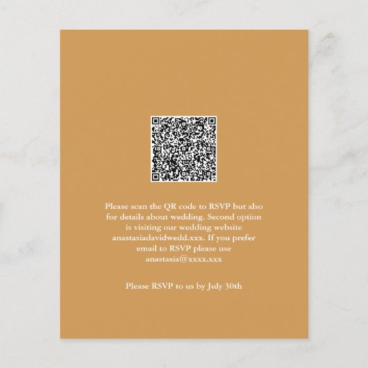 Budget Tropical Palm Leaf QR Code  Invitation (裏面)