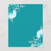 Budget Turquoise Floral Wedding Save the Date (裏面)