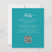 Budget Turquoise Silver Floral QR Code Wedding (裏面)
