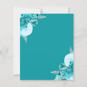Budget Turquoise Silver Floral Wedding Invite (裏面)