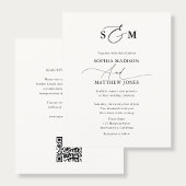 Budget Typography Monogram Wedding QR Code チラシ