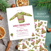 Budget Ugly sweater Christmas party invitation チラシ