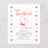 Budget Valentines sweetheart baby shower invite チラシ (正面)