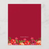 Budget Waterカラーフローラブライダルシャワー招待状 (裏面)