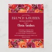 Budget Waterカラーフローラブライダルシャワー招待状 (正面)