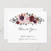 Budget Waterカラーフローラ結婚のサンキューカード (正面/裏面)