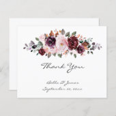 Budget Waterカラーフローラ結婚のサンキューカード (正面/裏面)