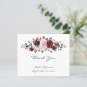 Budget Waterカラーフローラ結婚のサンキューカード (スタンド正面)