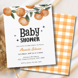 Budget Watercolor Citrus Orange Baby Shower 