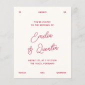Budget Wavy Frame Retro Photo Wedding Invitation (裏面)