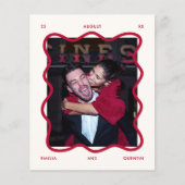 Budget Wavy Frame Retro Photo Wedding Invitation (正面)