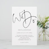 Budget We Doスクリプトのシンプル結婚式招待状 (スタンド正面)