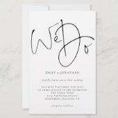 Budget We Doスクリプトのシンプル結婚式招待状 (正面)