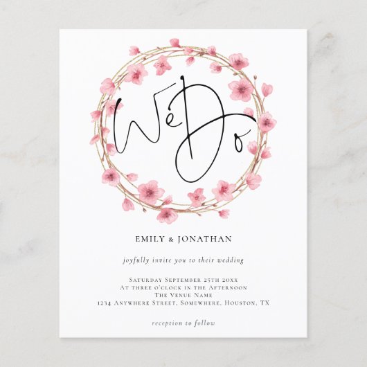Budget We Doフローラフレーム結婚式招待状 (正面)