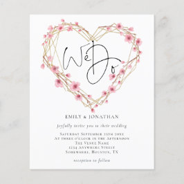 Budget We Do桜ハートフレーム結婚式招待状