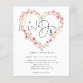Budget We Do桜ハートフレーム結婚式招待状 (正面)