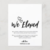 Budget We Eloped Photo Elopementのお知らせ (裏面)