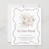 Budget We Have Moved Blush Roses New Address Card (正面)