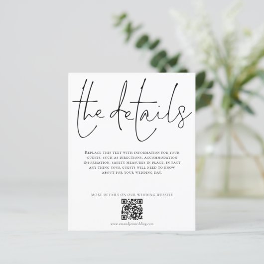 Budget Wedding Details QR Code Script Enclosure (スタンド正面)