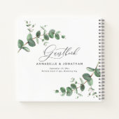 budget wedding eucalyptus rustic simple guest book ノートブック (裏面)