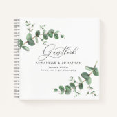 budget wedding eucalyptus rustic simple guest book ノートブック (正面)