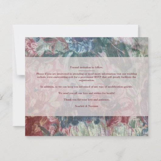 Budget Wedding Floral Texture Background Photo (裏面)
