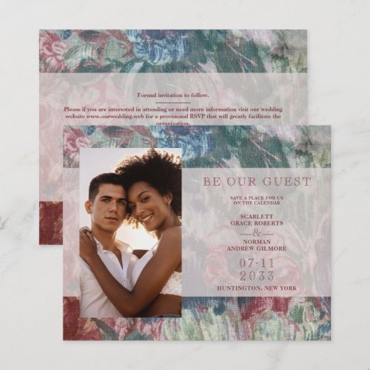 Budget Wedding Floral Texture Background Photo (正面/裏面)
