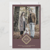 Budget Wedding Initials 2 Photos Lace Elegant (裏面)