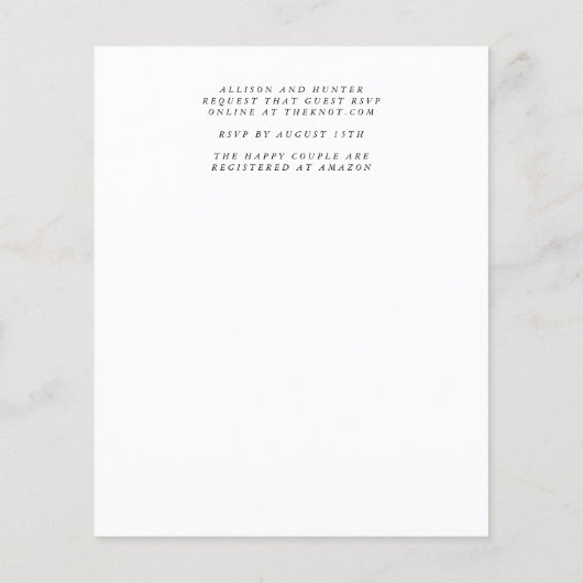 Budget Wedding Invitation  Flyer チラシ (裏面)