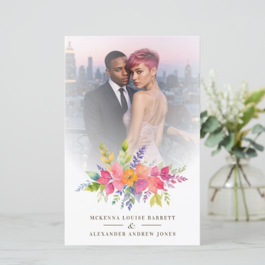 Budget Wedding Pink Flowers & Branches Bouquet (スタンド正面)