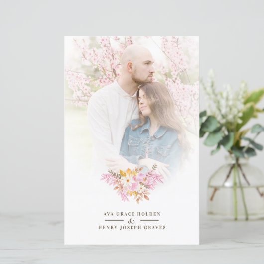 Budget Wedding Pink Flowers & Branches Bouquet (スタンド正面)