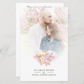 Budget Wedding Pink Flowers & Branches Bouquet (正面/裏面)