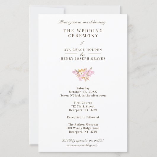 Budget Wedding Pink Flowers & Branches Bouquet (裏面)