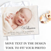 Budget Welcome ミニマル Photo Birth Announcement