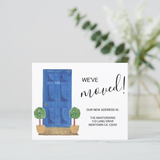 Budget We've Moved Blue Door Announcement Card (スタンド正面)