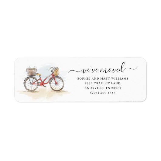 Budget We've Moved Boho Chic Moving Return Address ラベル (正面)