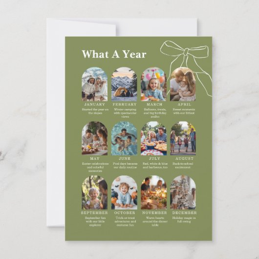 Budget What A Year Whimsical Twelve Photo collage シーズンカード (裏面)