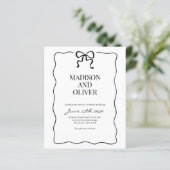 Budget Whimsical Black Bow Tie Wedding Invitation (スタンド正面)