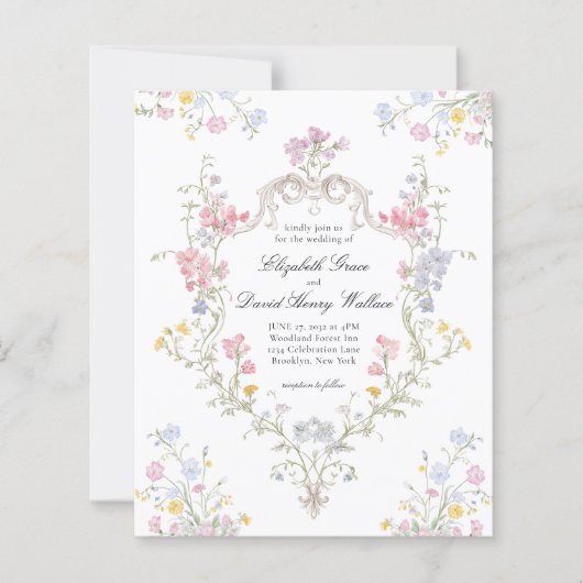 BUDGET Whimsical Rococo Floral Crest Wedding (正面)